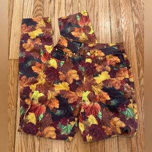 ESCADA Vintage Autumn Leaf Print Pants 34